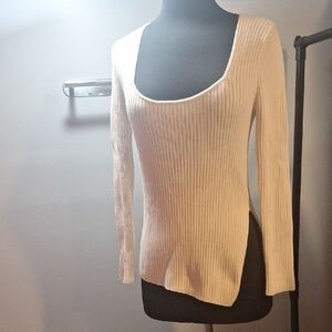 Elegant Cream Ribbed Crop Top